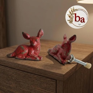 Tiradores de cajón modernos de hierro fundido con diseño de ciervo, manijas novedosas rojas para muebles de hogar, oficina, cómodas y armarios - Product Image 1