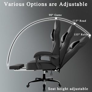 Sedia da Gaming Ergonomica con Pelle PU Traspirante e Poggiapiedi con Cuscino a Molle Insacchettate - Product Image 2