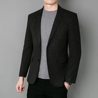 Blazer de Lana para Hombre, Estilo Británico, Versión Coreana, Elegante, Casual, Corte Slim, Color Sólido, para Boda o Trabajo