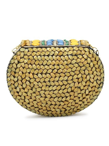 Pochette de soirée artisanale en métal mosaïque de designer avec longue chaîne, pour femmes et jeunes filles, idéale pour les mariages, artisanat métallique - Product Image 4