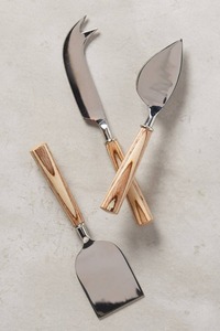 Juego de cuchillos para queso de acero inoxidable con mangos dorados, aptos para lavavajillas, herramientas para queso aptas para contacto con alimentos. - Product Image 3