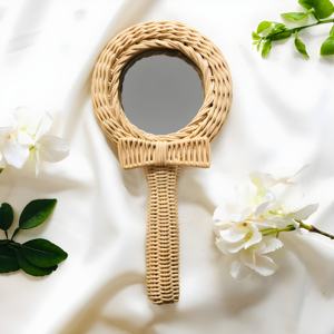 Cute small toddler kids <b>hand</b> <b>held</b> <b>mirrors</b> with bow design vintage handheld <b>mirror</b> for children - Product Image 3