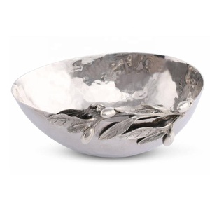 Bols à chocolat en aluminium doré poli à motif de feuilles, bols de service modernes, décoration de table, maison, hôtel, restaurants, vente en gros - Product Image 5