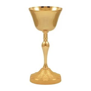 Cáliz de Latón Chapado en Oro para la Comunión Religiosa, Copa para la Ceremonia de la Eucaristía, Servicio de Adoración Cristiana - Product Image 2