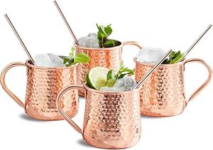 Mug Moscow Mule en acier, durable, en cuivre martelé, pour whisky, bière, vodka, cocktails, service de cuisine et de restaurant - Product Image 3