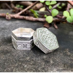 Sindoor <b>Box</b> Dibbi Brass and Copper Traditional Ritual and Daily Worship <b>Decorative</b> <b>Storage</b> <b>Box</b> - Product Image 6