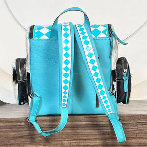 New Arrival Checkered Pattern Genuine Cowhide Leather <b>Backpack</b> Western Style Diaper Manufacturing Perfect Storage Bag for Unisex - Product Image 5
