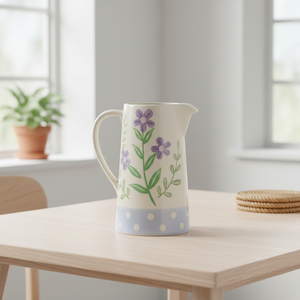 Carafe en grès de qualité supérieure 3460936-1.8, motif floral estampé tout autour, 1800 ml - Product Image 3