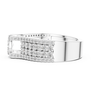 TRENDY Lab Grown ROUND CLUSTER Diamond WITH PAVE SET IN 18KT WHITE Gold PARTY Engagement Wedding VALENTINE GIFT FOR WOMEN - Product Image 3