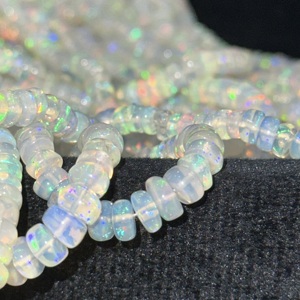 Cuentas redondas lisas de ópalo etíope natural brillante de 4 mm a 6 mm, piedras preciosas sueltas, hilo de 16 pulgadas para la fabricación de joyas, venta al por mayor. - Product Image 3