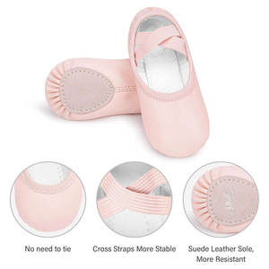 Scarpette da ballo professionali in vera <span class=keywords><strong>pelle</strong></span> per donne, ragazze e bambini, con suola morbida, per danza classica. - Product Image 4
