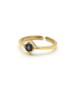 Handmade Iolite <b>Ring</b> 925 Sterling <b>Silver</b> 14K Gold Plated Adjustable Natural Gemstone Jewelry Elegant Gift For Women - Product Image 6