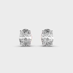 Pendientes de diamantes de corte ovalado de lujo, plata 925, pendientes de diamantes solitarios clásicos para mujer, joyería de boda - Product Image 1