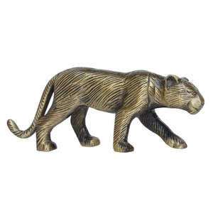Figurine de panthère classique en laiton faite à la main, sculpture animale moderne, écologique, décoration de table traditionnelle, artistique pour salon - Product Image 1