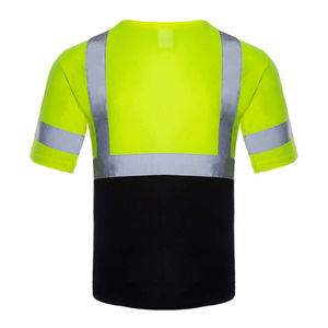 เสื้อยืดทำงานฤดูหนาวคุณภาพดีสำหรับผู้ชาย แขนสั้น สะท้อนแสง เสื้อยืดนิรภัยแบบมองเห็นได้ชัดเจน บริการ OEM - Product Image 3