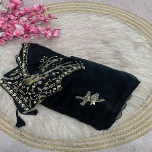 VASTRA COTTAGE Saree de Seda Paithani Premium con Tejido Khadi, Bordado de Jari Dorado, Diseño de Pavo Real Kalamkari y Blusa - Product Image 3