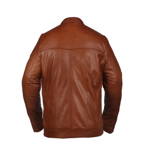 Blouson en cuir haut de gamme unisexe, style streetwear, vêtement d'extérieur d'hiver, en cuir souple et durable, coupe ajustée, OEM ODM - Product Image 2