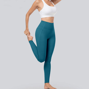 Legging de yoga pour femme à prix de gros, avec poches latérales, assorti à un haut tube, avec logo personnalisé, pour l'aérobic et le yoga - Product Image 3
