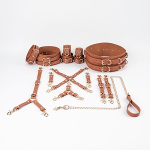 Premium Genuine Leather Restraints 16Pcs <b>Sets</b> Custom ODM <b>Bondage</b> Fetish Gear Bulk Factory Production RTTS-0019 - Product Image 1