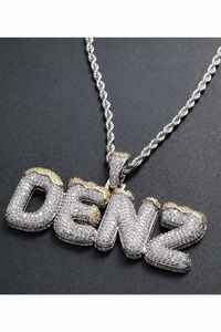 Collar con Colgante de Letra DENZ Personalizado, con Incrustaciones de Moissanita, Estilo Hip Hop para Hombre, en Plata, Oro 10K/14K o Acero Inoxidable - Product Image 4