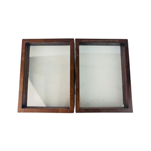 Cadre photo double en bois personnalisé pour fleurs pressées, décoration de table - Product Image 1