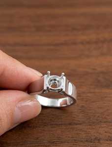 925 Sterling Silver Blank <b>Ring</b> Setting 6MM Round Solitaire Semi Mount <b>Thick</b> Band Engagement <b>Ring</b> Base DIY Gemstone Jewelry - Product Image 5