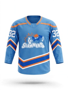 Maillot de hockey sur glace personnalisé sublimé bleu ciel, léger, anti-humidité, uniforme de match d'équipe, maillot de hockey sur glace numéroté sur mesure - Product Image 1