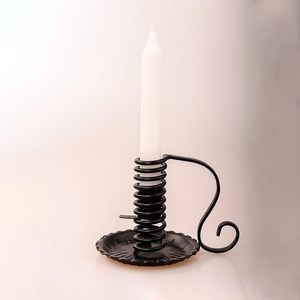 Spiral Candle Holder <b>Black</b> Iron for Table Candles Vintage Decorative <b>Candlestick</b> Holder Christmas Decoration - Product Image 2
