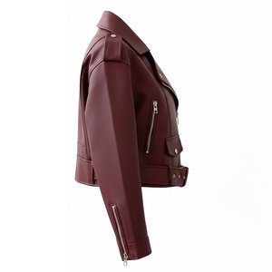 Nouvelles vestes bomber en cuir véritable pour femmes, col zippé bordeaux, logo personnalisé, style vintage, hiver, respirantes et imperméables, vente en gros RTS - Product Image 4