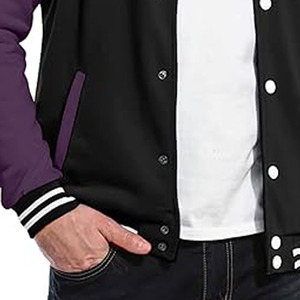 Custom Geometric Patchwork Stand Collar Wool Varsity <b>Jacket</b> for <b>Men</b> <b>Baseball</b> <b>Jacket</b> with Graffiti Design - Product Image 6