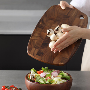 Nouvelle planche à découper double face en bois massif 2026 pour cuisine, design damier en chêne, anti-moisissure - Product Image 5