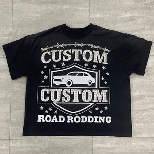 Camiseta Personalizada Vintage con Serigrafía, Corte Holgado y Extra Grande, con Pedrería, Efecto Deslavado al Sol y Lavado Ácido para Hombre - Product Image 3