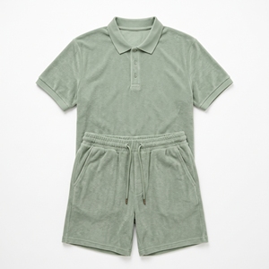 Conjunto de Polo y Pantalones Cortos de Verano para Hombre, Estilo Resort, en Tejido de Rizo, OEM, ODM, Venta al Por Mayor, Logotipo Personalizado, MOQ Bajo - Product Image 5