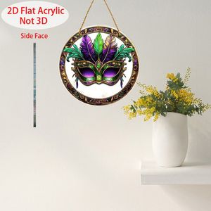CIFbuy Acchiappasole Moderno Vintage a Forma di Maschera di Carnevale, Decorazione Murale in Cristallo Rotonda in Acrilico con Dettagli Dorati, Servizio di Selezione Disponibile - Product Image 3