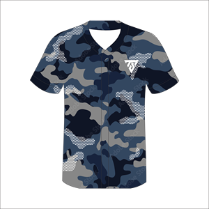 Maillot de baseball personnalisé pour homme, imprimé camouflage, col en V, manches courtes, polyester respirant, vêtements de sport toutes saisons - Product Image 5