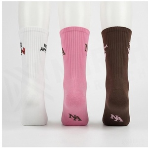 Crew <b>Socks</b> Geometric Pattern Blue Breathable <b>Running</b> <b>Socks</b> for Adults Spring Season - Product Image 2