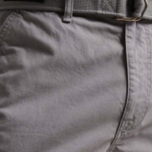 Men's Solid Gray Washed Breathable Cargo Shorts 100% Cotton Canvas <b>Mid</b> Rise Drawstring Closure Casual Style Pockets Bermuda - Product Image 3