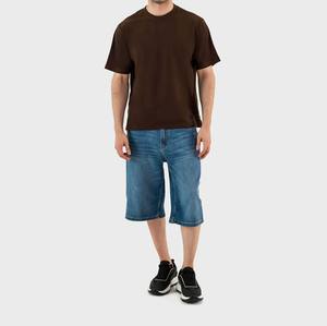 T-shirt Homme Premium Marron Texturé à Manches Courtes et Col Rond, Tissé de Haute Qualité 100% Coton Écologique, Basique Raffiné - Product Image 2