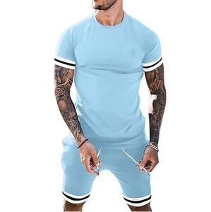 ROYAL SPORTS Mens Summer Streetwear Fitness <b>Set</b> O Neck T-Shirts Short <b>Set</b> Breathable Cotton Spandex Gym Workout Fit <b>Twins</b> <b>Sets</b> - Product Image 6