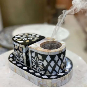 Brûleur d'encens de luxe en os incrusté, Bakhoor moderne en os incrusté pour la maison, l'hôtel, le bureau, la villa, avec la meilleure qualité, grossiste en Inde - Product Image 2