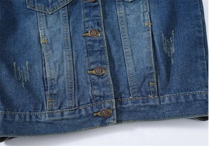 Double-Breasted Denim Waistcoat – Slim Fit Sleeveless Jean Vest for Smart-Casual Dressing - Product Image 4