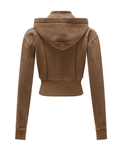 Sweat à capuche unisexe vintage en molleton 100 % coton, couleur unie, doux, à manches longues, tendance et de haute qualité 2026 - Product Image 2