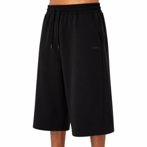 New Arrival Custom 100% Cotton <b>Baggy</b> Solid Mid Waist Breathable Heavyweight Fleece Jogger <b>Shorts</b> <b>Mens</b> Plus Size OEM - Product Image 3