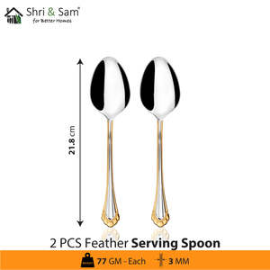 JAGDAMBA CUTLERY LIMITED Feather-Design Stainless Steel 6 PCS <b>Coffee</b> <b>Spoon</b> Premium Cutlery Set - Product Image 3