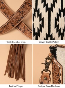 Bolso de Hombro para Mujer Estilo Saddle Bag con Flecos y Patrón Western, Tipo Tote, para Uso Diario y Viajes - Product Image 2