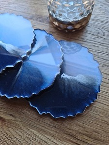 Top Quality Customize Square <b>Round</b> Epoxy Wood Resin Coaster Use Home Restaurant Hotel Coaster - Product Image 5