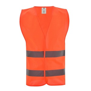 Hi Visibility Safety Vest Orange And Yellow Reflective Workwear Unisex Polyester Construction Uniform - Product Image 5
