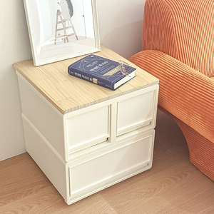 Korea Made Twin Ivory Stackable Modular <b>Plastic</b> <b>Storage</b> <b>Drawer</b> Cabinet Multi Scene Home Nursery Playroom Cabinet Compatible - Product Image 6