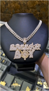 จี้เพชรโมอิสซาไนต์แบบกำหนดเอง CONCEPTION เงินแท้ 925 ชุบทอง 14K สไตล์ฮิปฮอปประดับเพชรโมอิสซาไนต์ - Product Image 5