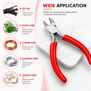 Red Handle Micro Cutting Pliers Mini Flush Cutter Tool Precision <b>Wire</b> Snips for Jewelry Beading <b>Craft</b> Soft <b>Wire</b> Cutting - Product Image 2
